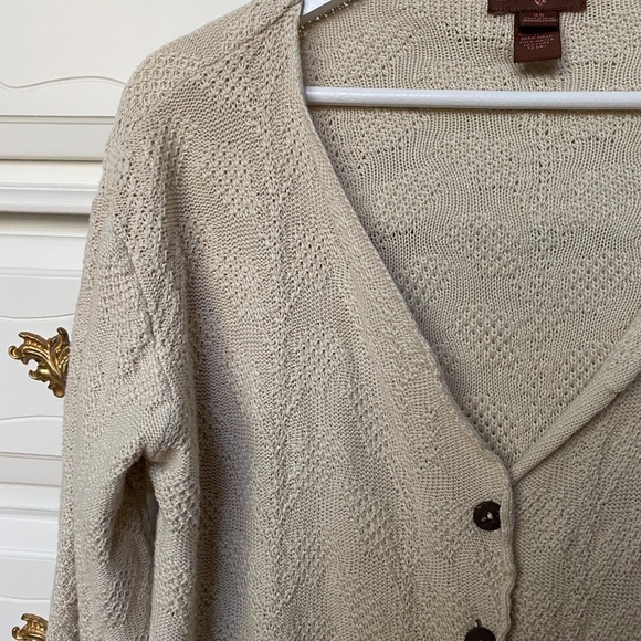 Textured Long Cardigan in Cream - Picture 8 of 13